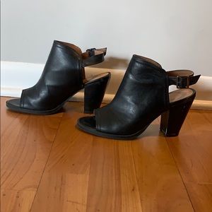 LC Lauren Conrad Black Open Toe Booties